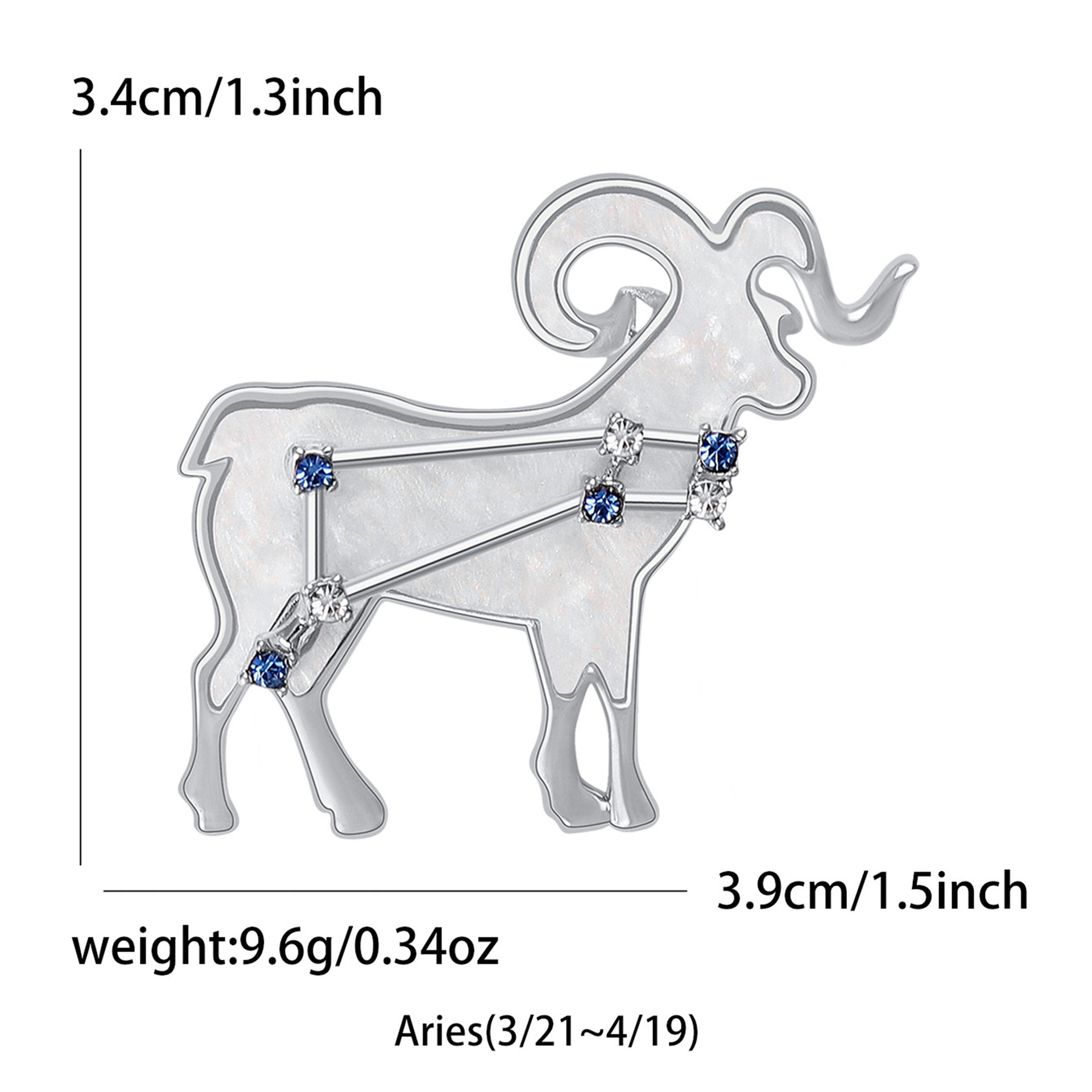 新しいクロスボーダー韓国版クリエイティブ星座牡羊座ブローチファッショナブルでシンプルで多用途な衣類アクセサリーピン