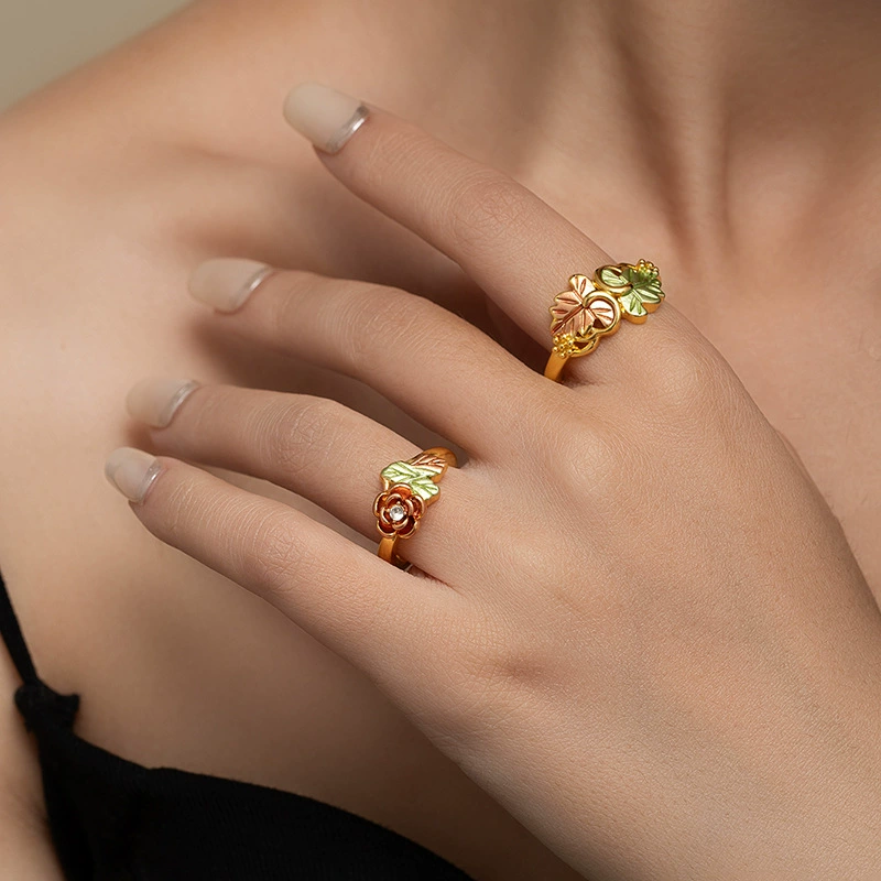Высококачественное древнее костюмное кольцо в китайском стиле, красочное гальваническое модное кольцо, женское ювелирное изделие с цветком розы в стиле «Сумерки»