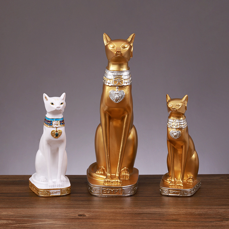 Creative Egyptian cat god guardian decoration home living room wine cabinet decoration personalized Lucky Cat resin crafts