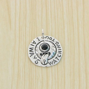 Cool and Fashionable Sterling Silver Necklace for Men and Women, Personalized Trendy Brand Big Eye Pendant, Tag Pendant, Retro Hip-Hop Trendy Accessories