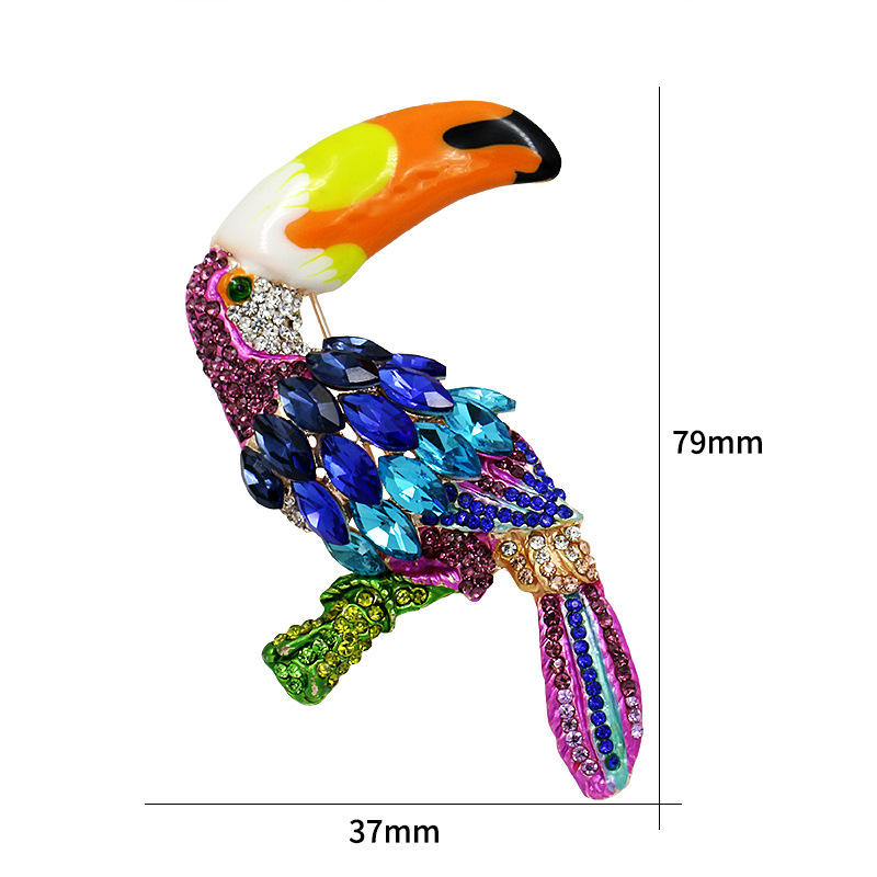 Cute Cock Bird Alloy Inlay Rhinestones Women's Brooches display picture 3