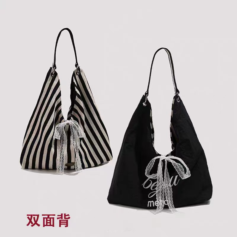 Modieuze gestreepte schoudertas voor dames veelzijdige tote tas_voghion.com