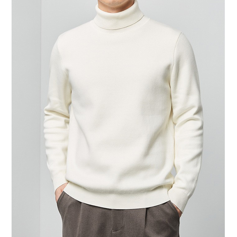 White Turtleneck Knitwear Men's Spring & Fall Pure Color Slim Knitted Knitwear 2025 New Style Inner Turtleneck Bottoming Knitwear White Turtleneck Knitwear Men's Spring & Fall Pure Color Slim Knitted Knitwear 2025 New Style Inner Turtleneck Bottoming Knitwear