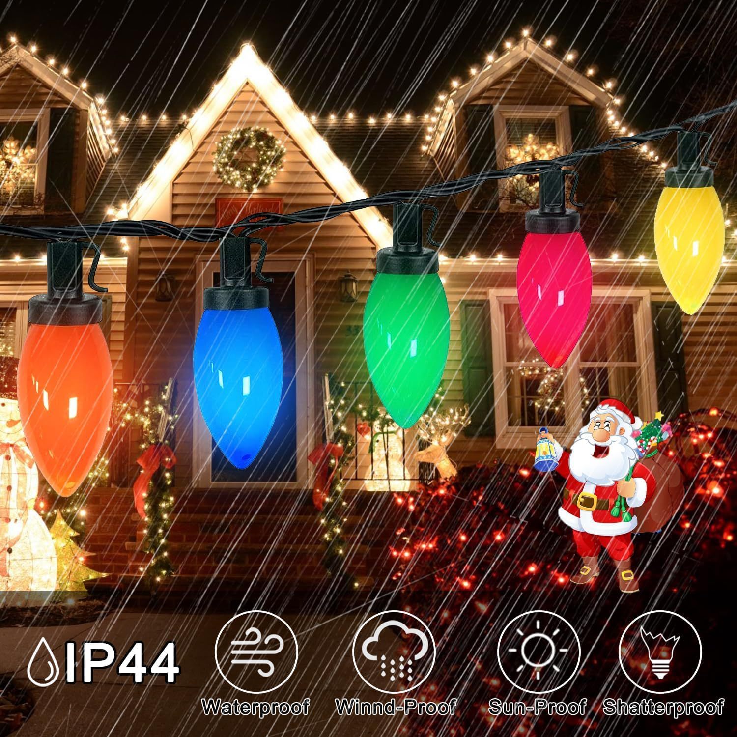 Amazon LED fresa Luz color con gancho señaló Luz cadena brillante c6c7c9 luces de colores Navidad luces decorativas