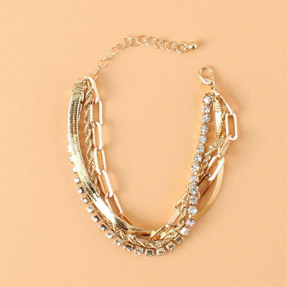 fashion golden claw chain box chain combination braceletpicture4
