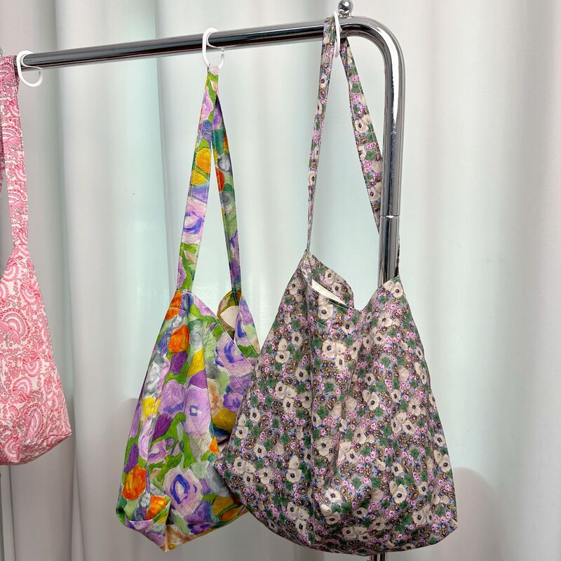 518380 retro artistic printed shoulder cotton bag girls' messenger bag single layer thin soft large capacity wholesale