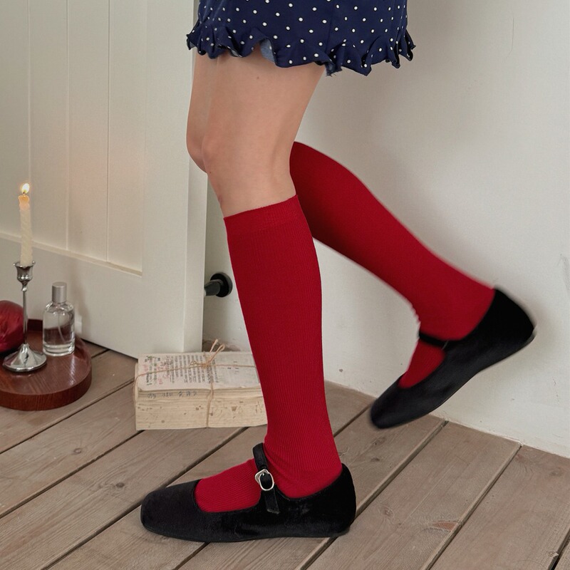 Ioulor's New Angora Red Socks, Zodiac Year, Retro Red Mid-Calf Socks, Autumn and Winter Sweat-Absorbent Calf Socks, New Year's Socks