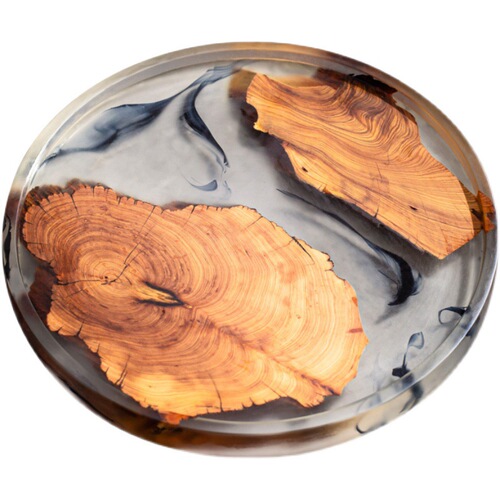 Zen Thuja ink dry tea tray wooden tray household insulation pad pot with resin simple multi-functional tea tray