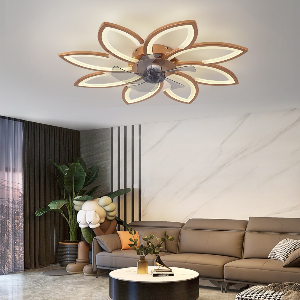 Ventilador de Techo Ultrafino con Luz de Aluminio y Plástico con Control Remoto y App para Sala de Estar y Dormitorio image 2