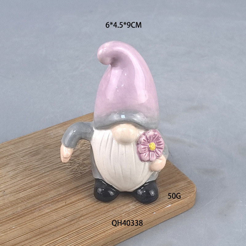 Cerámica creativa pintada a mano Elfo navideño Esposo Goblin Adornos de cerámica Color a mano Adornos Goblin navideño