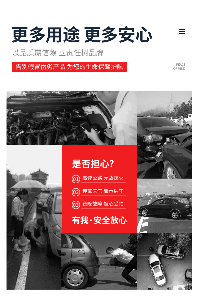 Car tripod reflective warning sign national standard car foldable fault emergency parking warning sign