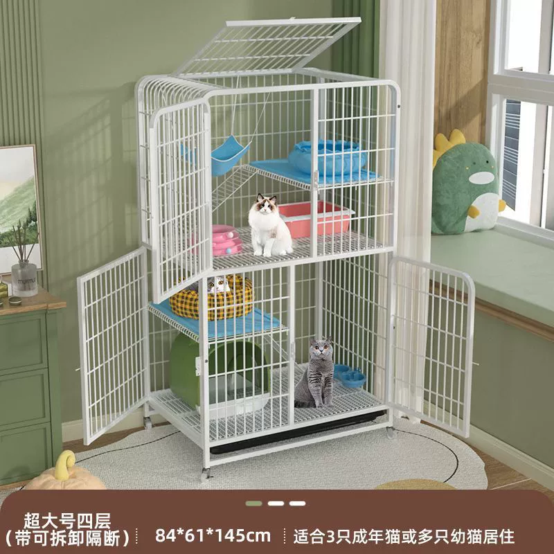 Клетка для кошки бытовая внутри помещения супербольшое свободное пространство с туалетом, коттедж для кошки, домашнее животное, двухъярусный коттедж, клетка