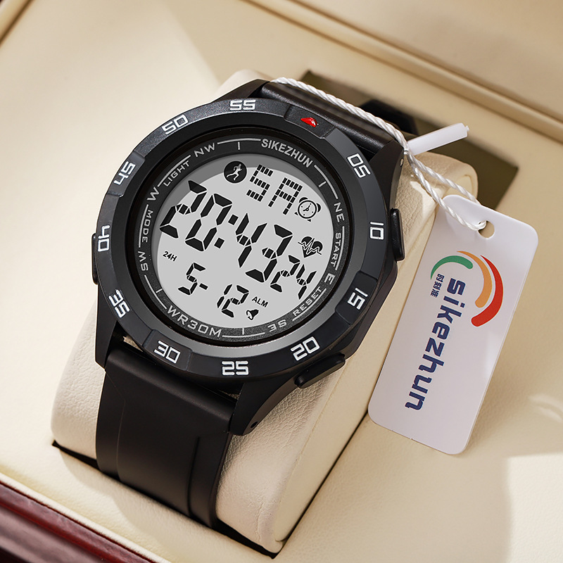 New Multifunctional Trendy Men's Outdoor Sports Electronic Watch Luminous Alarm Clock Waterproof Large Dial Student Watch