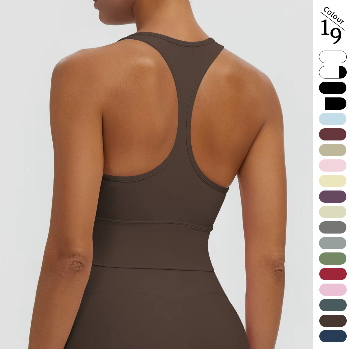 Nuevo transfronterizo sólido I-shaped hermosa espalda apretada ropa interior deportiva transpirable correr fitness yoga chaleco chaleco mujer