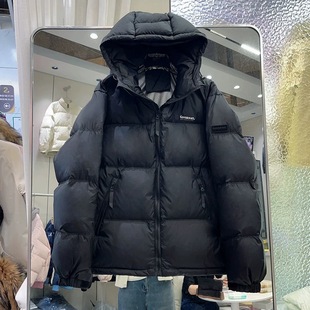 High-end Down Jacket Women's 2025 New Korean-style Hat Thickened White Duck Down Winter Black Couple Jacket for Men and Women