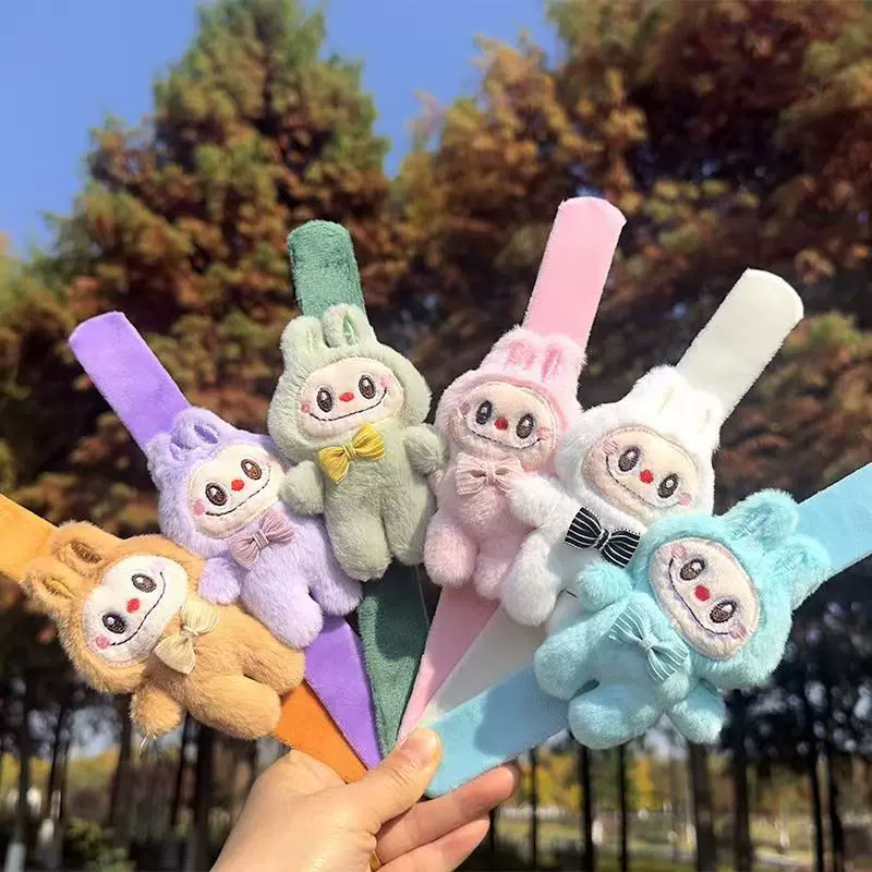 儿童啪啪圈卡通毛绒公仔情侣手环创意装饰品节日发饰手环公仔玩具