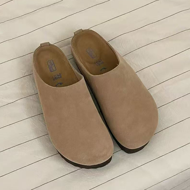 Spring and Autumn Little Potato Baotou Birkenstock Shoes Thick-Soled Slippers Women's Retro Slip-On Casual Birkenstock Half Slippers