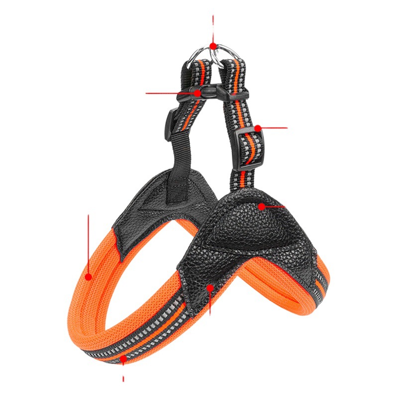 Kellypet suministros para Mascotas Fábrica en stock arnés de perro reflectante correa de pecho para mascotas transpirable pu correa de pecho