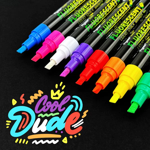 Yueyang Led Fluorescent Board Pen Digital Fluorescent Luminous Characters Dust-Free Pen Water-Based Erasable Billboard Liquid Chalk