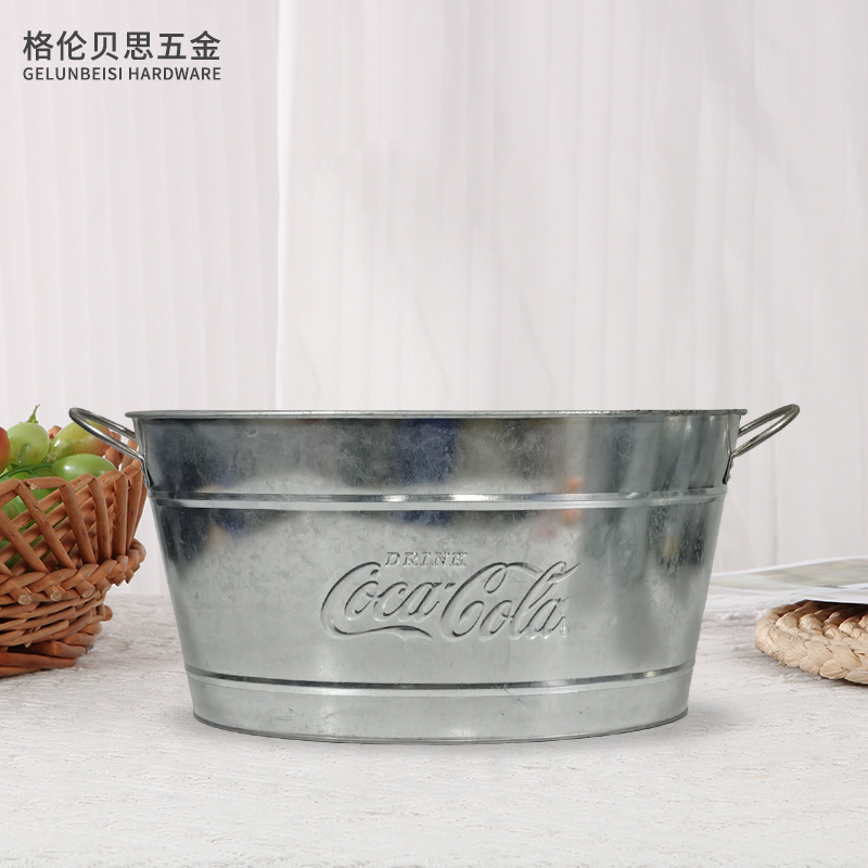 元宝盆可口可乐双提耳冰桶 椭圆形啤酒香槟桶 印logo饮料冰桶批发