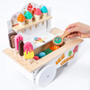 Wooden realistic family children's set for ice cream, toy, ice cream, Birthday gift