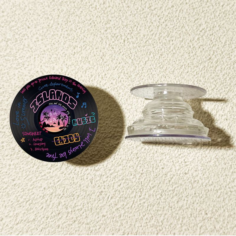 Ins disco de música redondo creativo para el soporte de airbag de teléfono móvil pegado 360 rotación retráctil perezoso perseguir el drama de escritorio