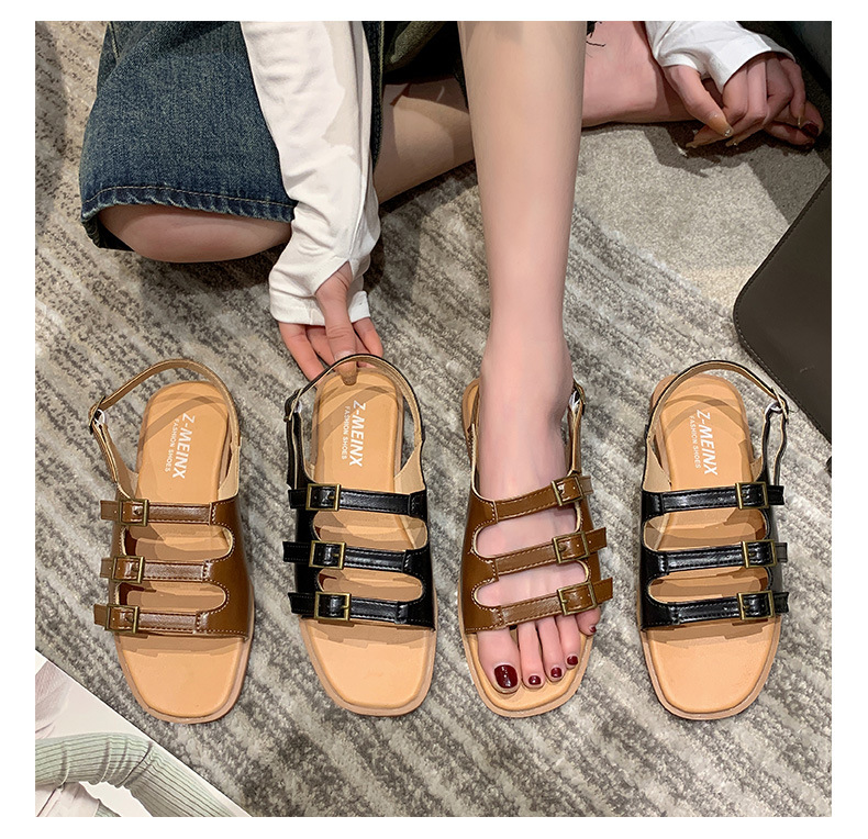 Damen Römersandalen Mit Flacher Sohle Für Den Sommer_voghion.com