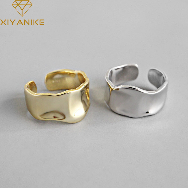 European and American fashion ring new irregular concave open ringpicture3