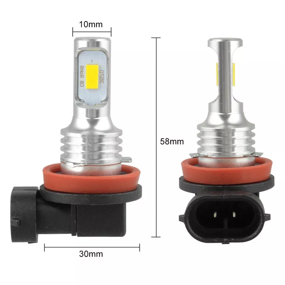 Lámpara de automóvil transfronteriza H8 H11 80W 3570 2SMD luz de niebla decodificada de alto brillo delantera LED delantera H9