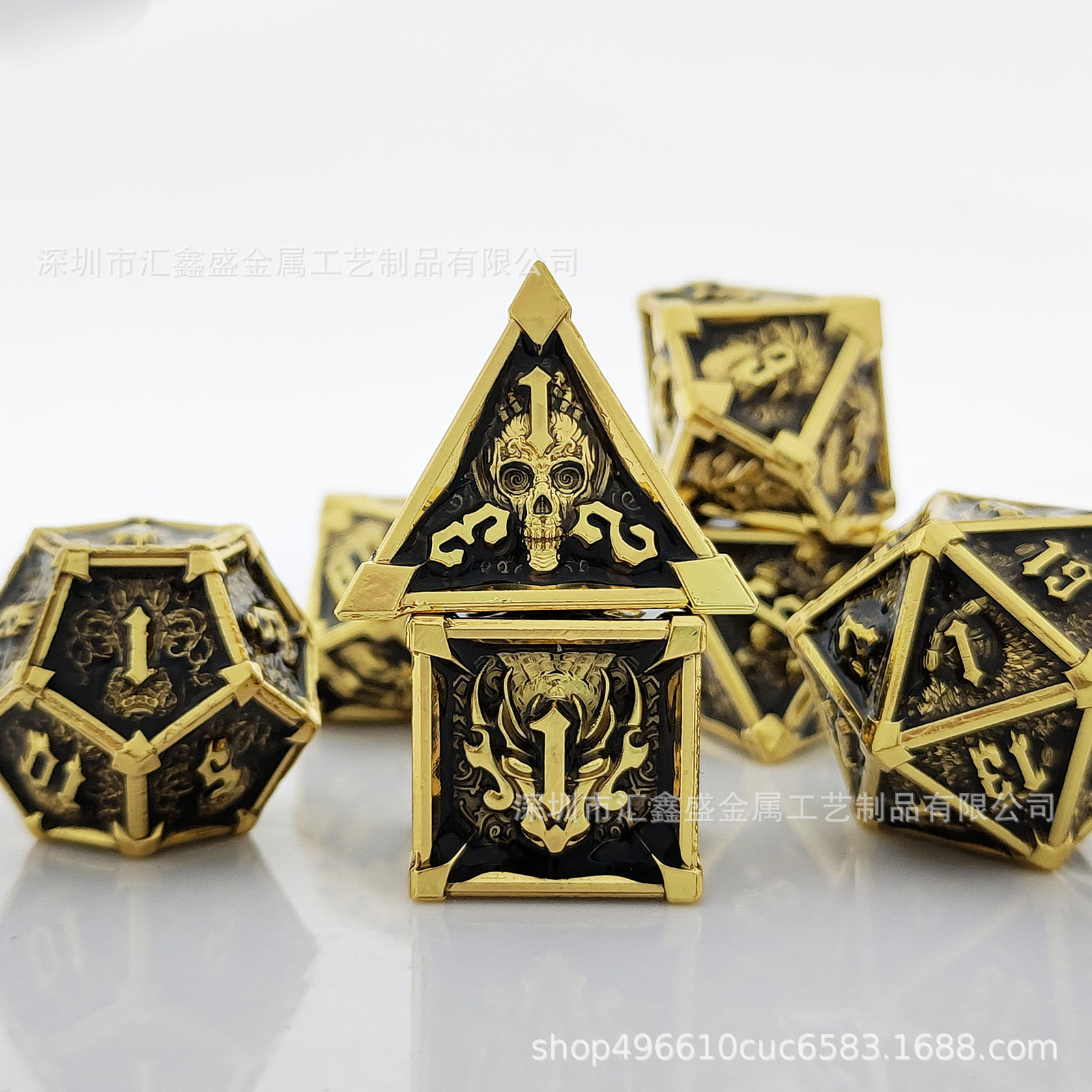 Dice de metal 7 piezas set poliedro DND dragón y mazmorras RPG juego de rol de mesa de grupo D20 transfronterizo