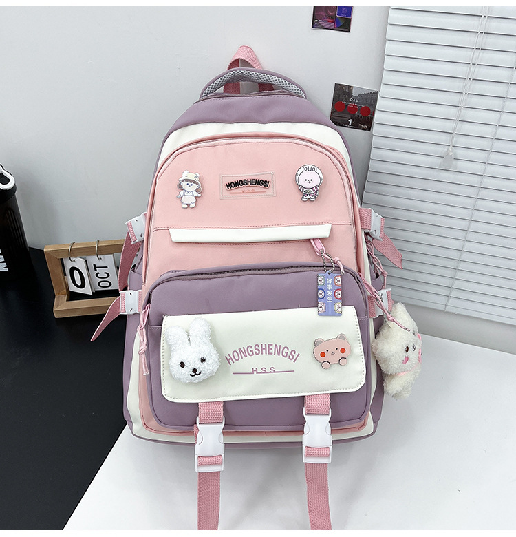 All Seasons Season Unisex Gender Preppy Style, Streetwear Style Square Shape New Early High School Student Schoolbag Man And Woman Cartoon Opening Season Travel Backpack Large Capacity Wholesale