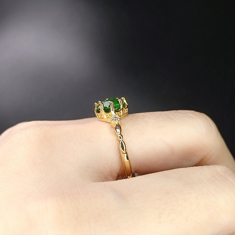 Fashion Square Copper Plating Zircon Open Ring 1 Piece