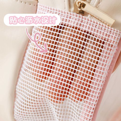Shower bag with wet and dry separation double-layer makeup bag for women, portable large capacity, high-end foldable travel shower storage bag