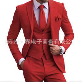 亚马逊速卖通西服男三件套西装套装休闲西装婚礼休闲结婚婚礼礼服