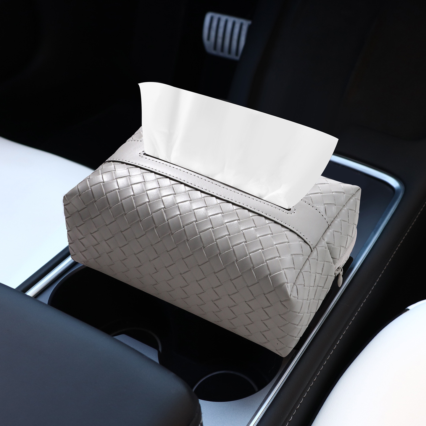 Car tissue box/set, KAKTUS Car Sun Visor - car-tissue-box-gray
