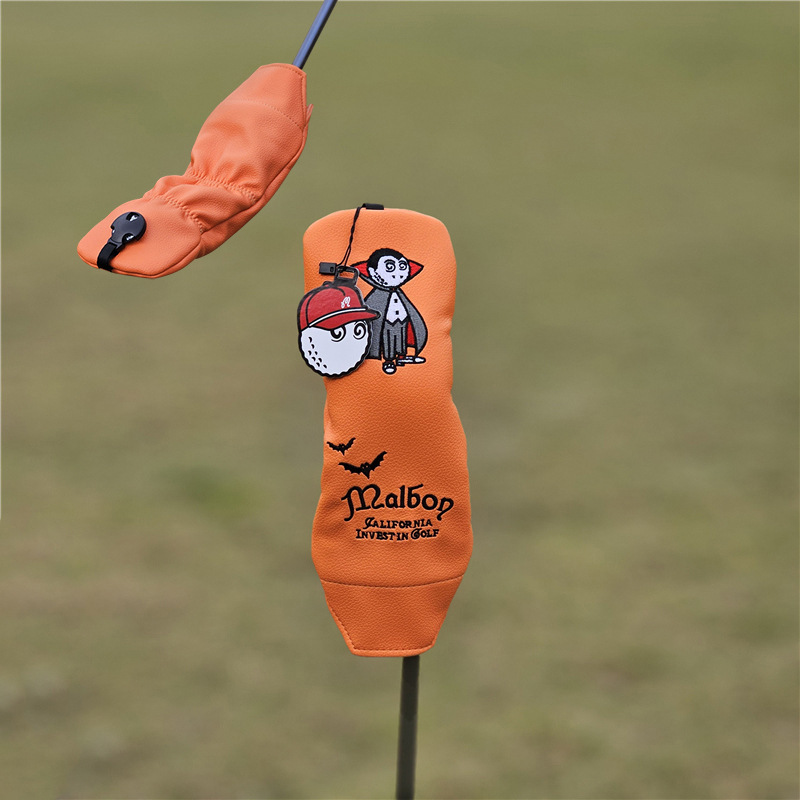 Golf clubs, helmet