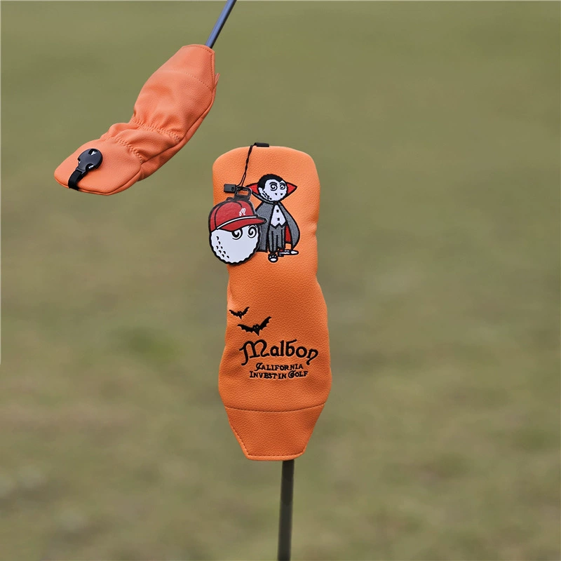 Golf clubs, helmet
