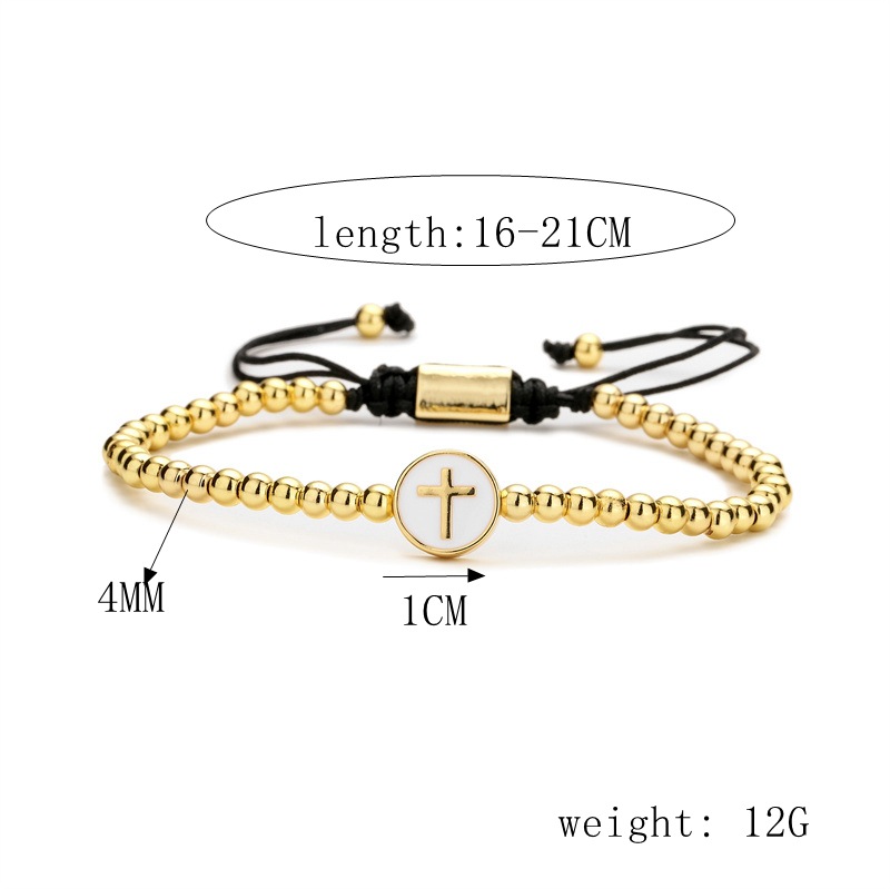 Simple Style Cross Devilu0027S Eye Copper Inlay Zircon Bracelets 1 Piece