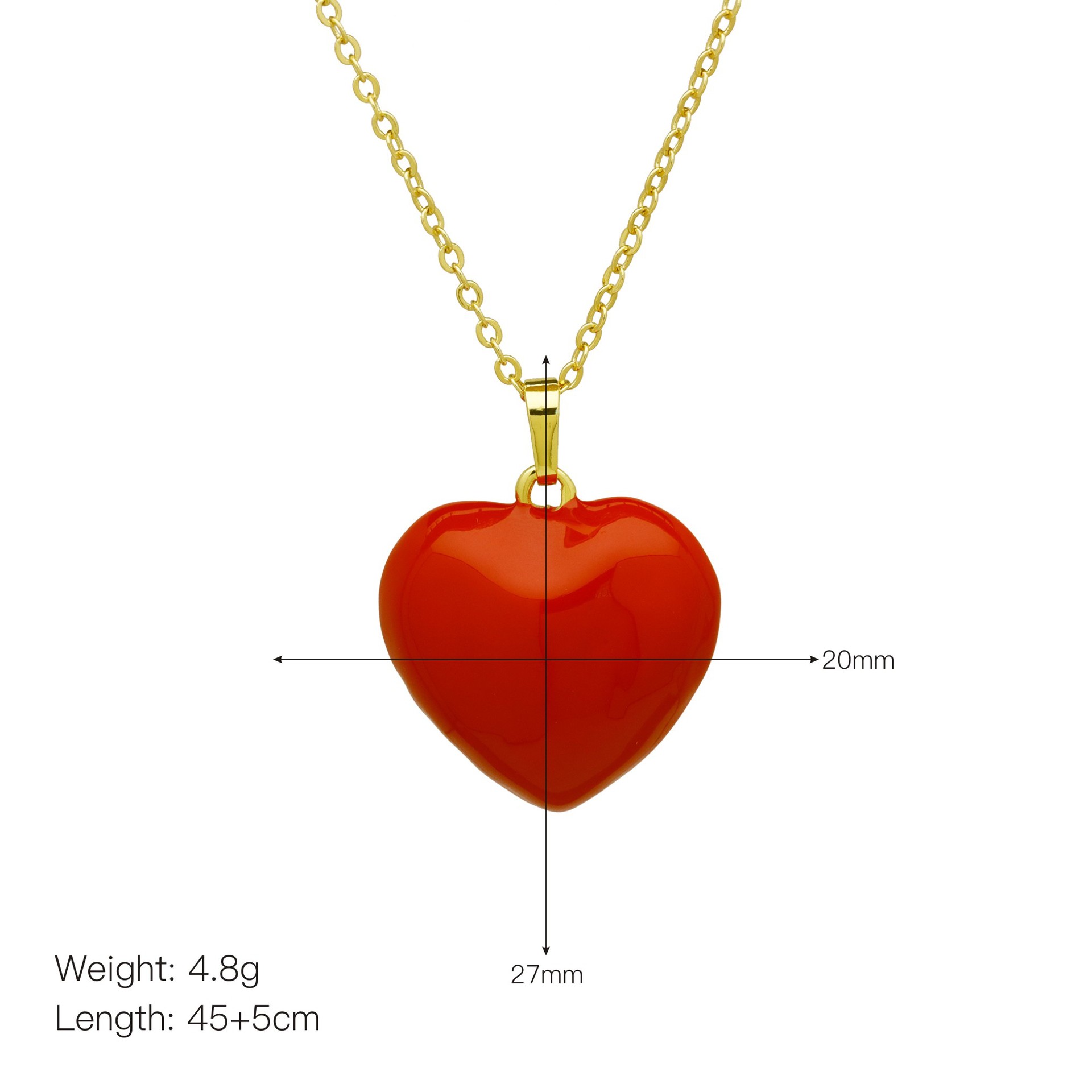 7g Weight Copper Pendant Material Pendant Necklace Classification Copper Chain Material cable chain Chain Type 1 Piece Quantity Casual, Holiday Occasion Copper Material Heart Shape Pattern Women's Gender Enamel Design Cute, Streetwear Style Copper Cable Chain Enamel Heart Shape Pendant Necklace 8