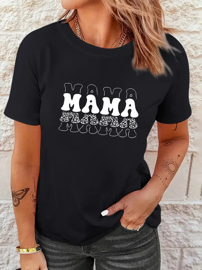 126g Weight Short Sleeve Sleeve Length Regular Sleeve Sleeve Type Polyester Fabric Type Regular Top Length T-shirt Tops Type Holiday, Banquet, Travel Occasion Round Neck Neckline Regular Sleeve Fit Type Mother'S Day Festival Letter Pattern Summer Season Women's Gender Casual, Simple Style, Streetwear Style Wholesale Women's Casual Simple Style Streetwear Letter Short Sleeve T-Shirts 12