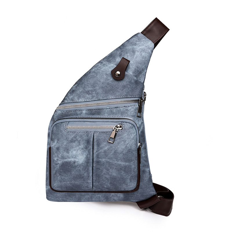 Comercio exterior al por mayor nuevos hombres de cuero suave bolsa de hombro Moda pecho bolsa de viaje al aire libre ligero hombro bolsa de mensajero