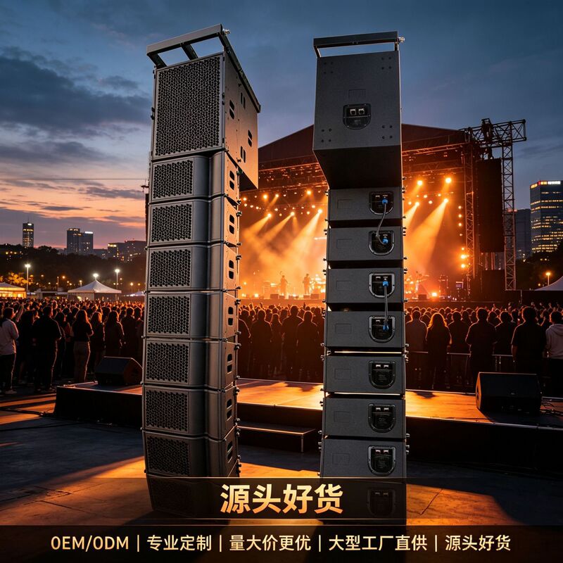 Cultural and tourism performance sound system: line array speakers, stacked and suspended for large-scale events, high-power professional stage array speakers