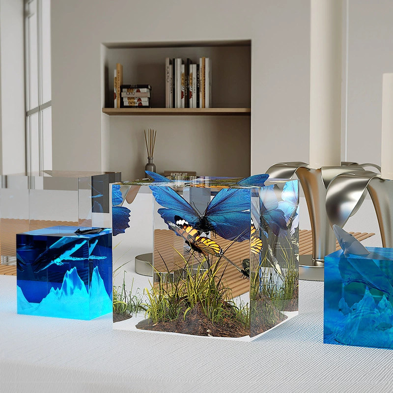 虞美人 Cube, силиконовая форма, свеча из гипса, зеркальный эффект, ручная работа