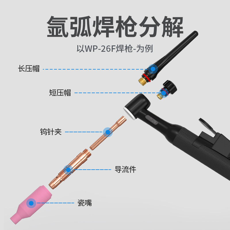 アンドレ透明石英磁器口セットTIG-17/WP-17/18/26アルゴンアーク溶接ガン水冷気冷部品|undefined