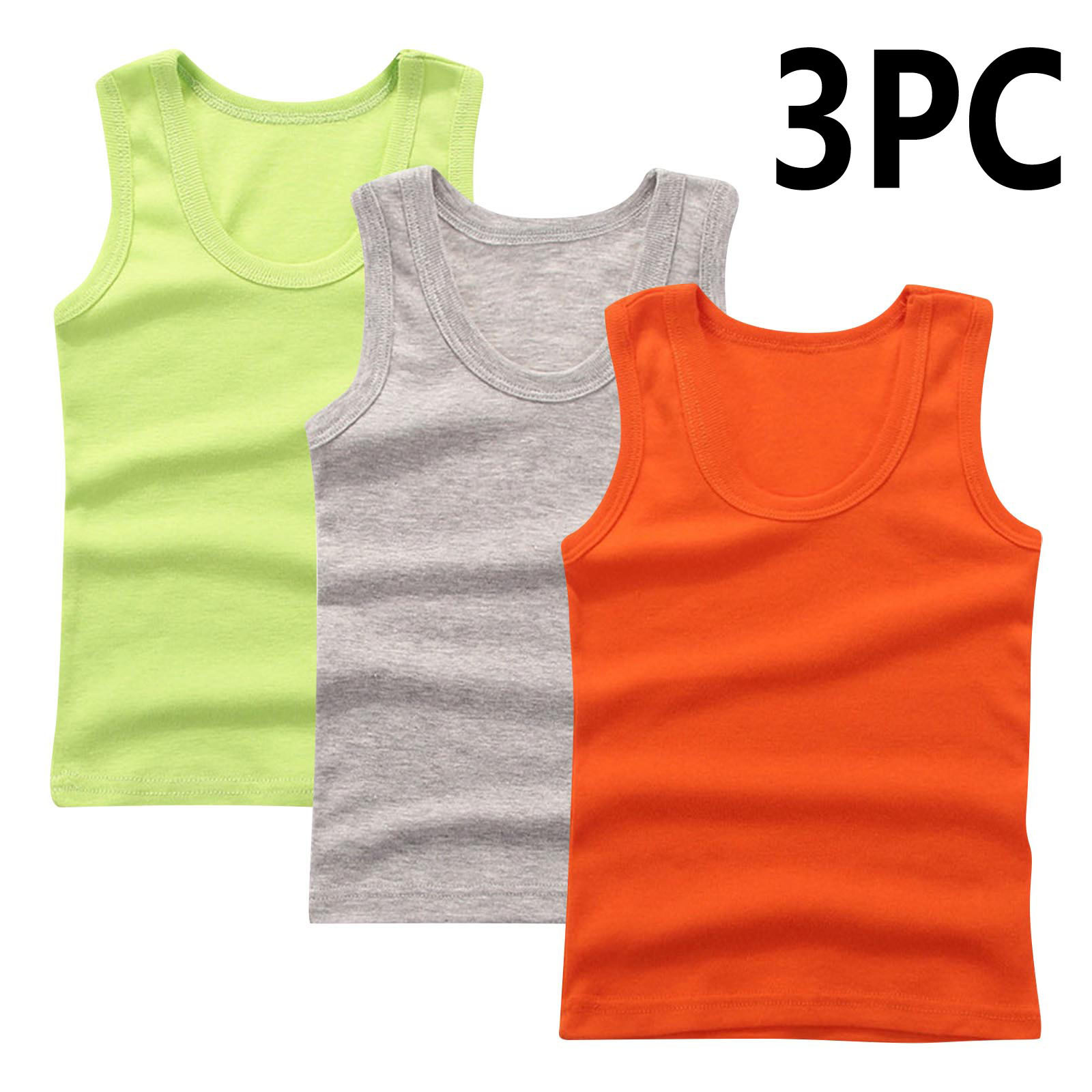 DK tank top-orange+grey+green