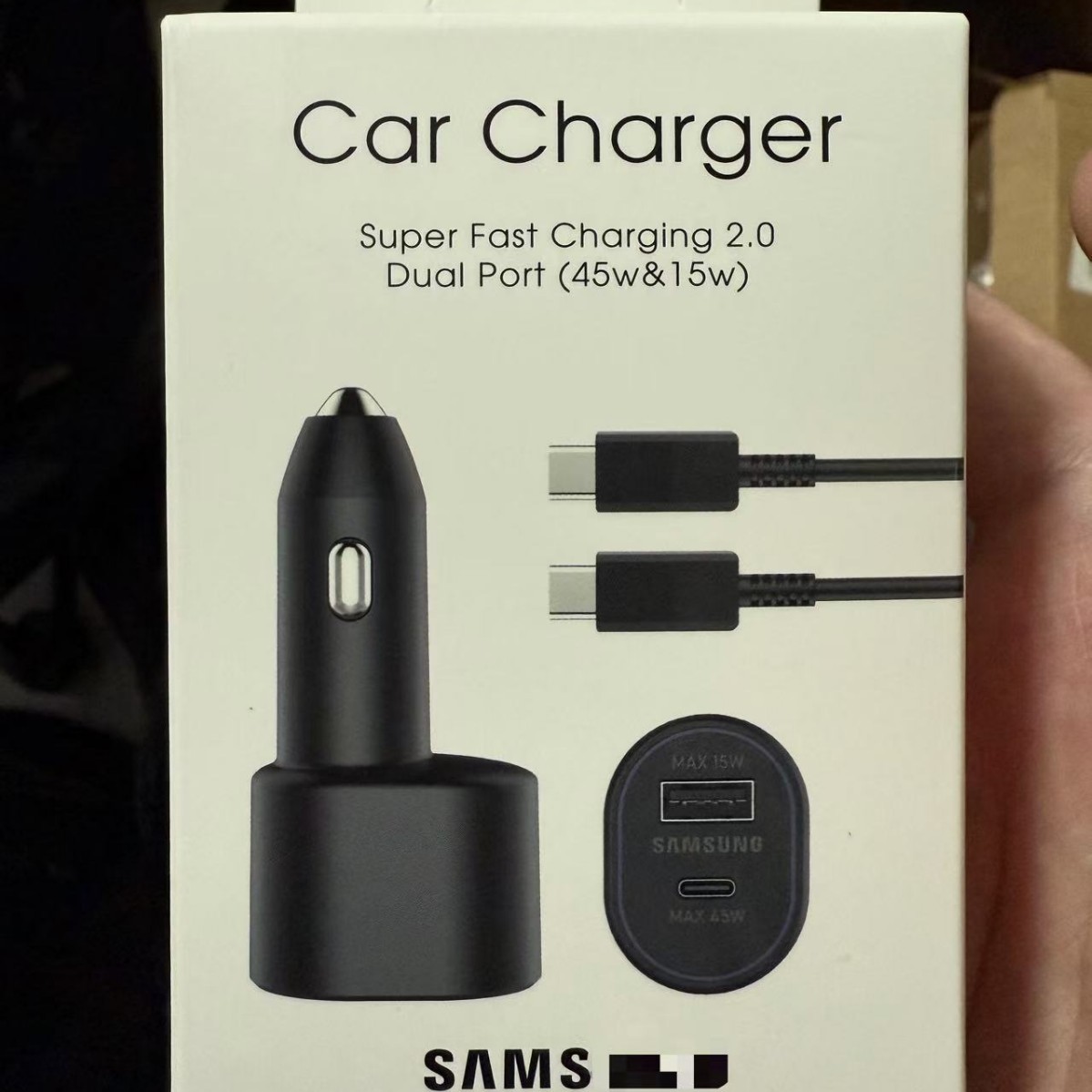 适用于三星45w PDQC3.0车载充电器适用三星S20s21 22手机车充快充