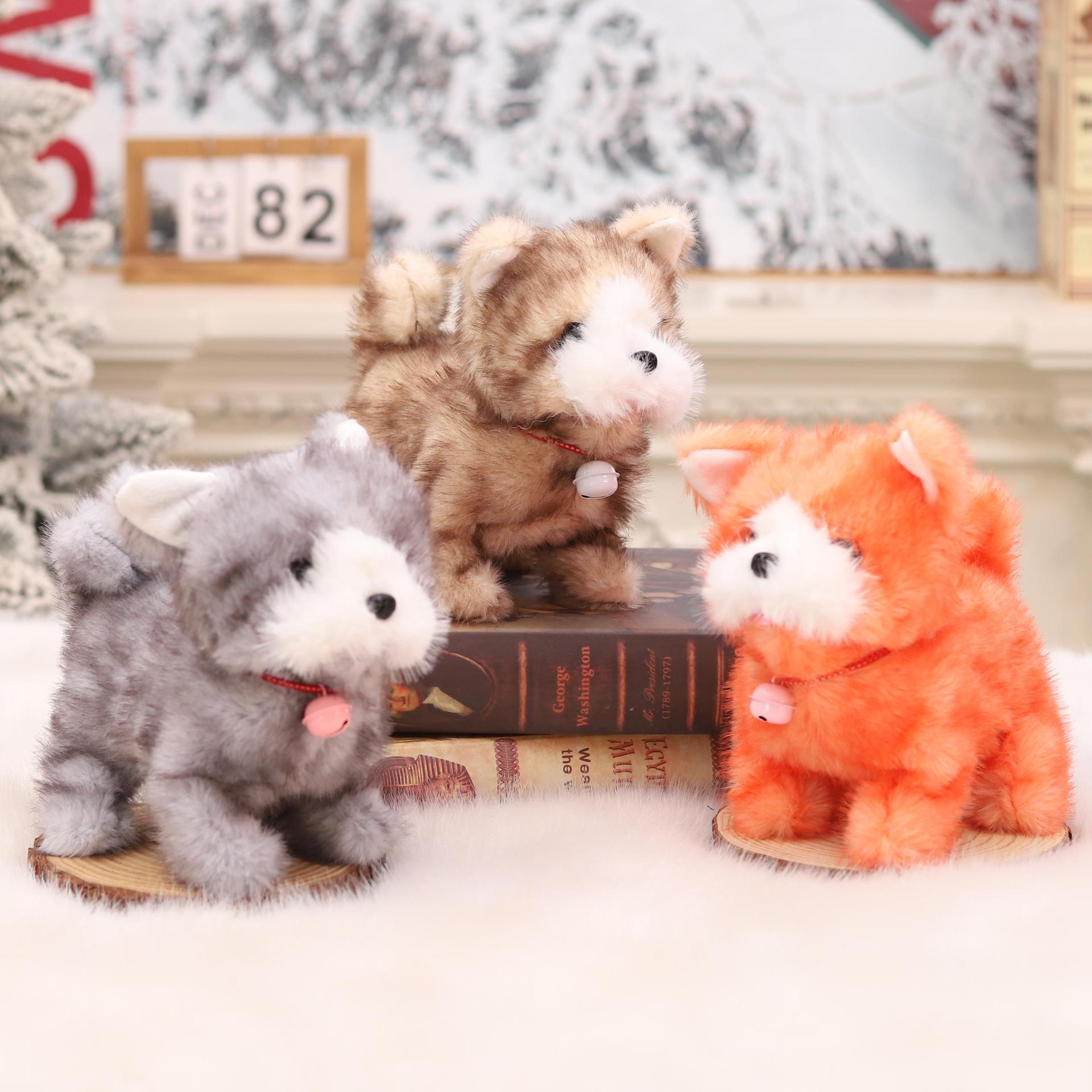 Juguete de simulación para niños perro eléctrico 1-3 peluche conejito gato mascota puesto peluche electrónico para mascotas