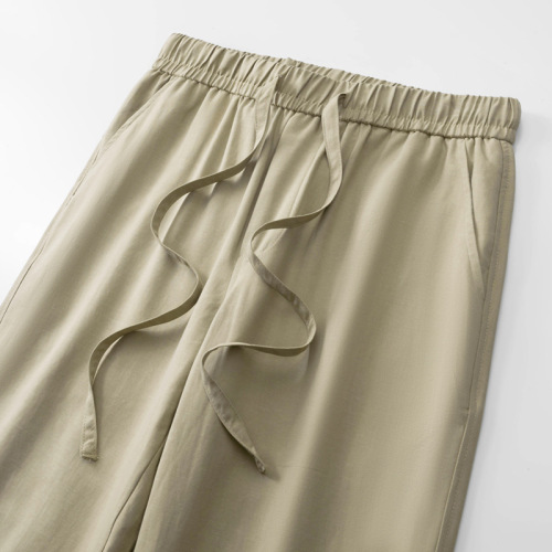 Wholesale Live Streaming 2025 New Summer Tencel Lyocell Cotton Linen Pants for Men Loose Straight Leg Casual Pants