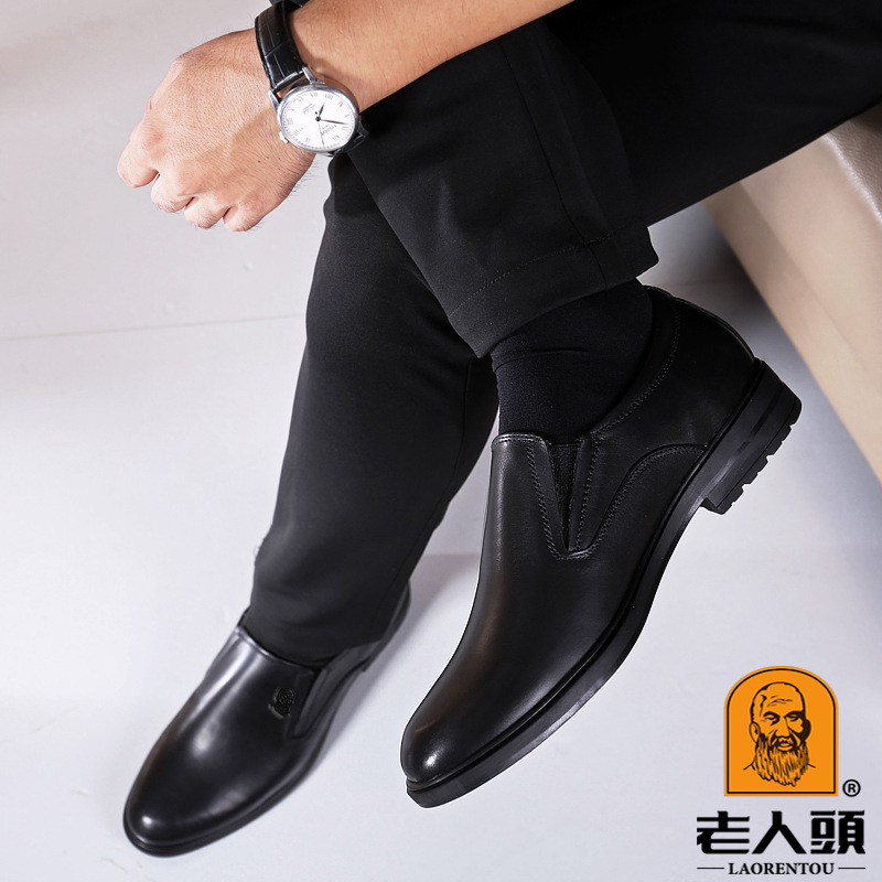 Zapatos de cuero para cabeza de hombre, piel de vaca de primera capa de cuero para hombre, ropa formal de negocios, zapatos de cuero casuales de suela suave de cuero suave, zapatos hechos a mano