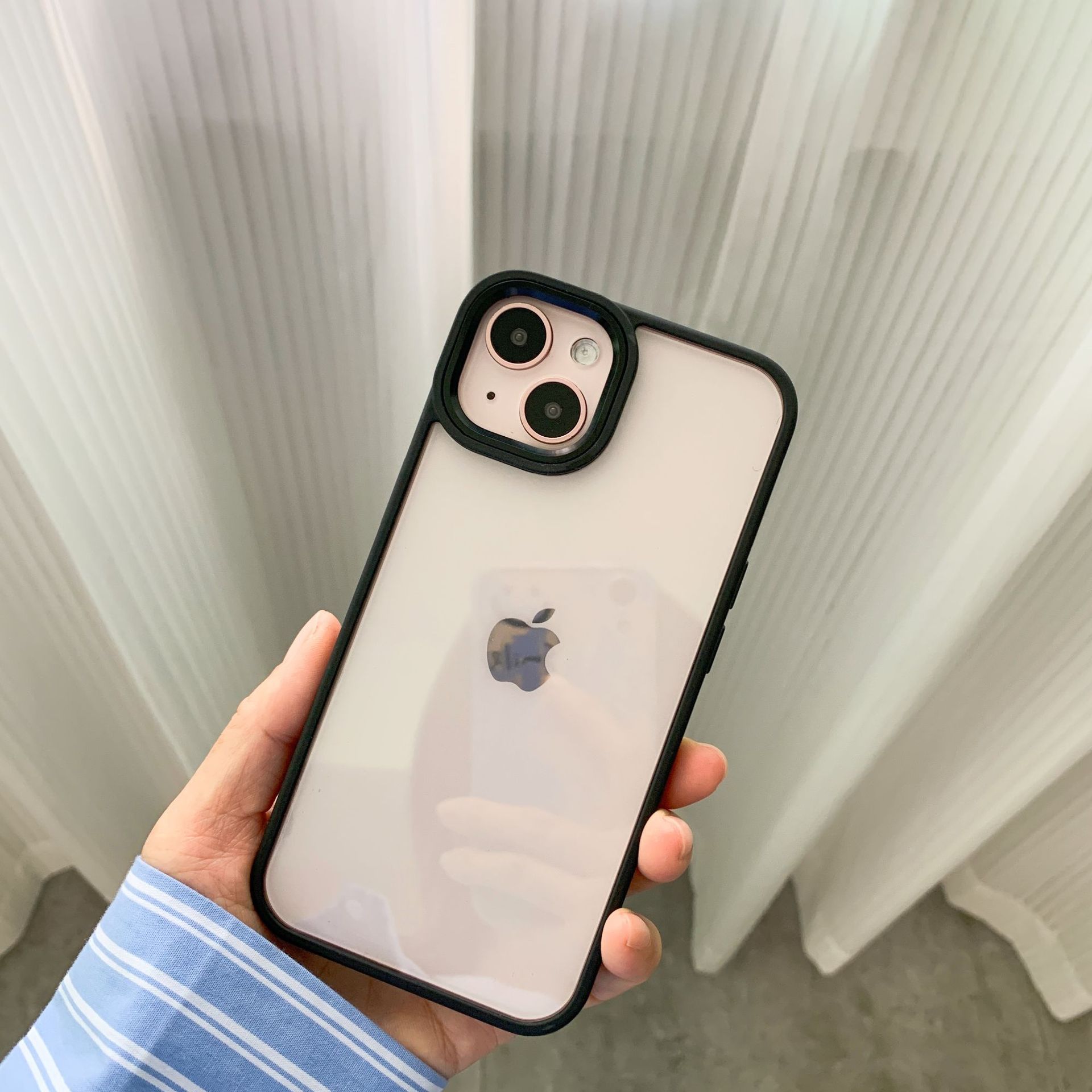 Funda para teléfono móvil iPhone 17 AIR naranja, compatible con iPhone 15 y 16, carcasa rígida transparente con anillo de lente metálico dorado y protección anticaídas.